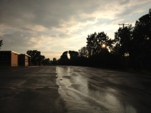 A view of Monday evening's sky following the rain showers.